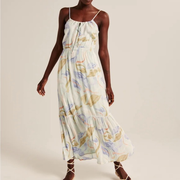 NWT Abercrombie & Fitch Easy Waist Midaxi Dress - Picture 1 of 9